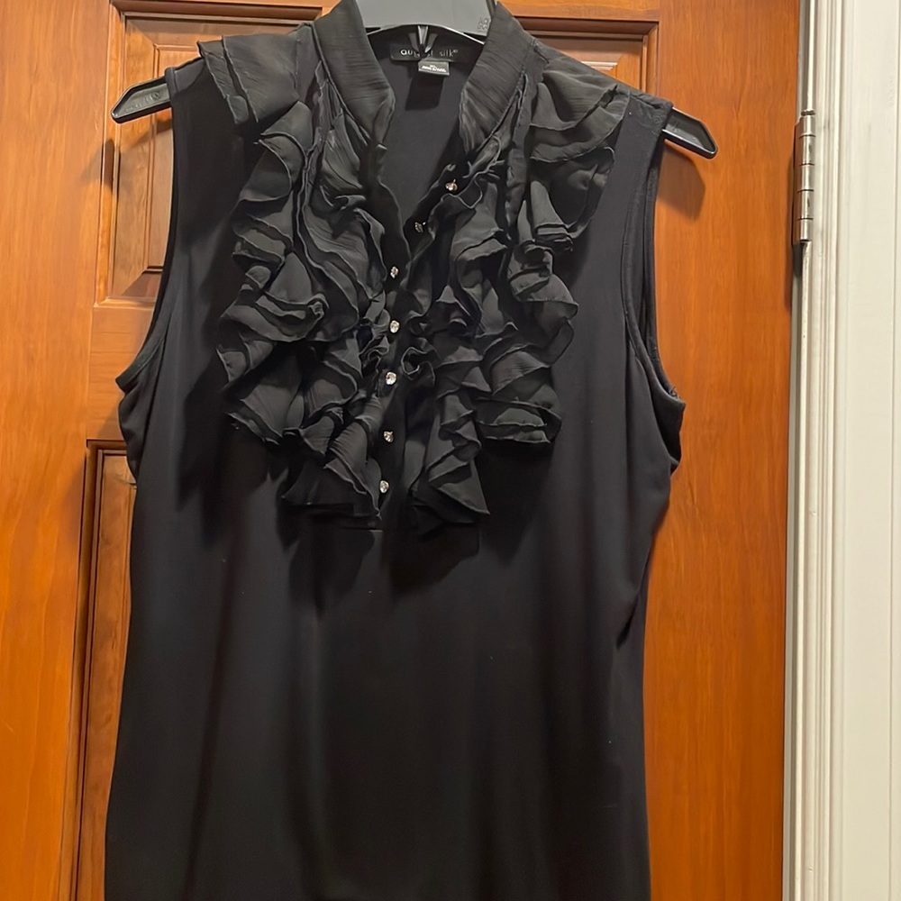 Ruffled Sleeveless Top~August Silk